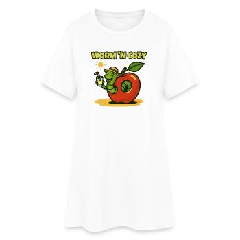 Worm 'N Cozy Sunshine Fruit Lounge - Frauen T-Shirt-Kleid - Weiß - Vorne