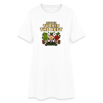 Groove DJ de la laitue, du navet et de la betterave - Robe T-shirt Femme - blanc - Devant