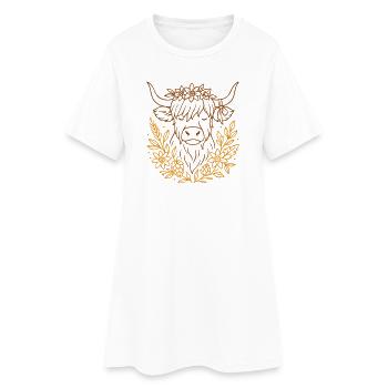 Vache Highland - Bovins Highland - Vie à la campagne - Robe T-shirt Femme - blanc - Devant
