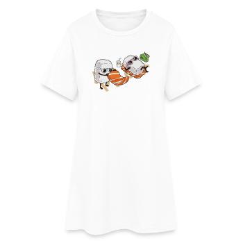 Sommer-Sushi - Frauen T-Shirt-Kleid - Weiß - Vorne