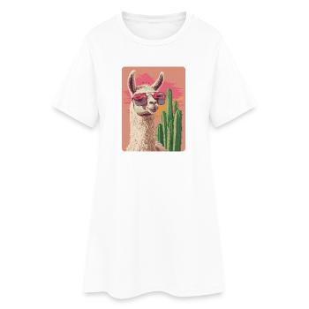 Lama drôle Alpaga Lama Lama Animal Cadeau - Robe T-shirt Femme - blanc - Devant