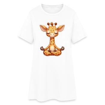 Giraffe Yoga Entspannen Relax Chill Meditation - Frauen T-Shirt-Kleid - Weiß - Vorne
