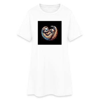 Restez toujours cool avec le paresseux calme et drôle - Robe T-shirt Femme - blanc - Devant