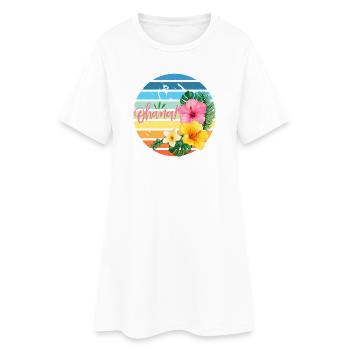 Ohana - Frauen T-Shirt-Kleid - Weiß - Vorne