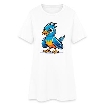 Oiseau bleu - Robe T-shirt Femme - blanc - Devant