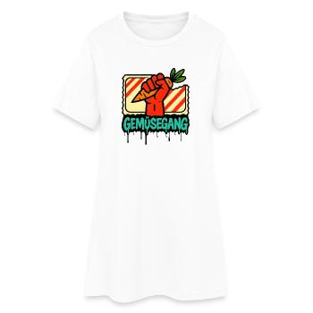 Vegetable aisle hand sign design - Women’s T-Shirt Dress - white - Front