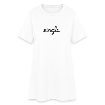 Single - Frauen T-Shirt-Kleid - Weiß - Vorne