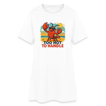 Lebhafter Sommerhummer Illustration - Frauen T-Shirt-Kleid - Weiß - Vorne