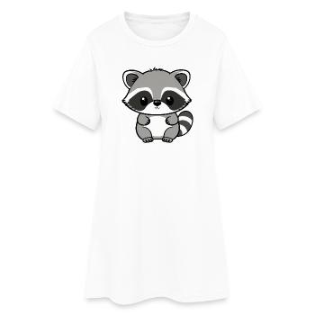 Raton laveur - Robe T-shirt Femme - blanc - Devant