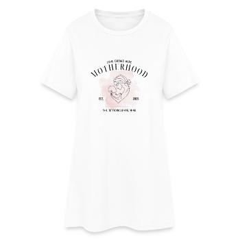 Motherhood EST 2025 – Design de la parentalité douce - Robe T-shirt Femme - blanc - Devant