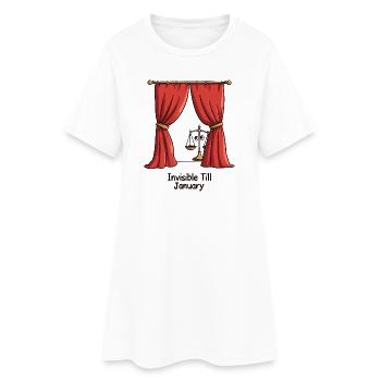 Invisible jusqu’en janvier - Robe T-shirt Femme - blanc - Devant