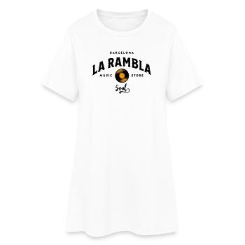 « La Rambla Soul » Magasin de musique vintage de Barcelone - Robe T-shirt Femme - blanc - Devant