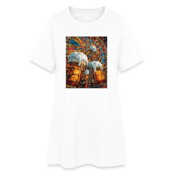 O’zapft is! –Bier, Spaß und Riesenrad - Frauen T-Shirt-Kleid - Weiß - Vorne