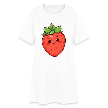 Fraise - Robe T-shirt Femme - blanc - Devant