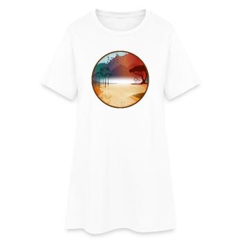Steppe africaine lumineuse au lever du soleil - Robe T-shirt Femme - blanc - Devant