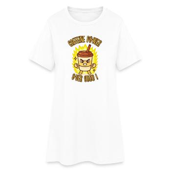 CAFFEINE POWER OVER 9000 ! - Humour manga kawaii - Robe T-shirt Femme - blanc - Devant