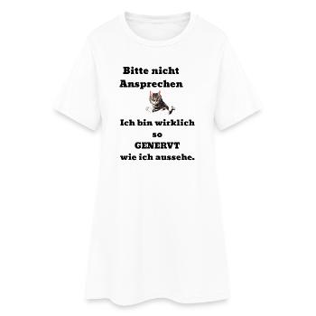 Dire chat agacé - Robe T-shirt Femme - blanc - Devant