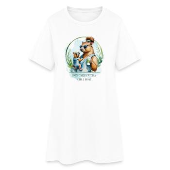 Chill Mom 2026 – Ne Pas Toucher à une Chill Mom - Robe T-shirt Femme - blanc - Devant