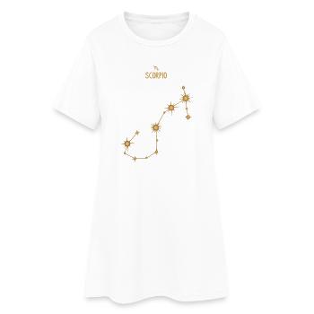 Signe du zodiaque Scorpion Constellation d’étoiles Ton doré - Robe T-shirt Femme - blanc - Devant