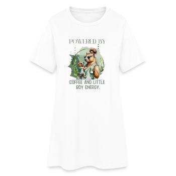 Boy Mom – Calm Energy | Gentle Motherhood - Frauen T-Shirt-Kleid - Weiß - Vorne