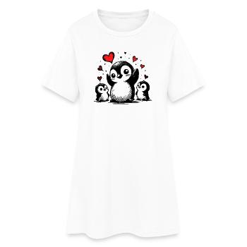 Couple heureux entouré d’amour - Robe T-shirt Femme - blanc - Devant