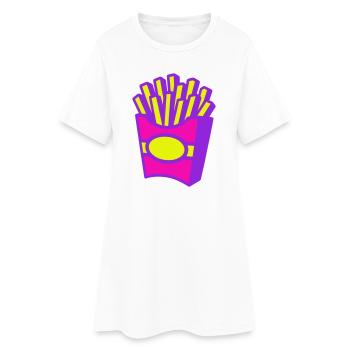Frites Pop Art - Robe T-shirt Femme - blanc - Devant