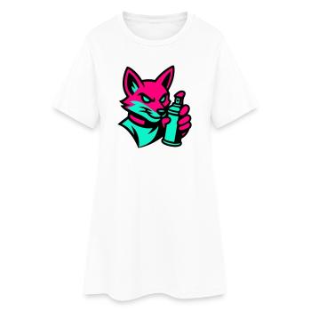 Graffiti Renard - Robe T-shirt Femme - blanc - Devant