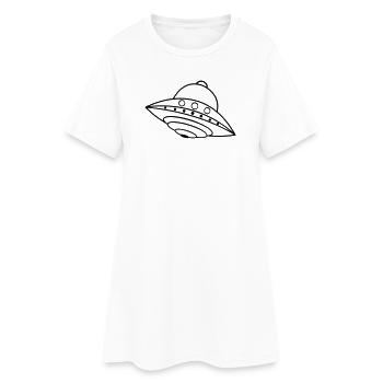 OVNI Alien Ship Space Doodle - Robe T-shirt Femme - blanc - Devant