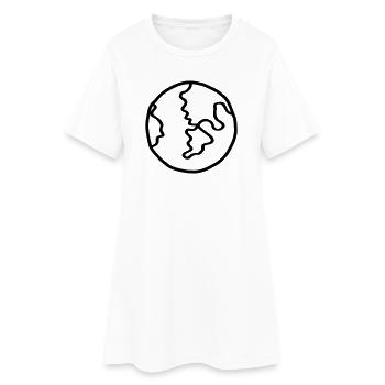 Planète Terre Doodle de l’espace - Robe T-shirt Femme - blanc - Devant