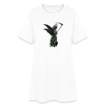 Grüner Efeu umrankter Schutzengel - Frauen T-Shirt-Kleid - Weiß - Vorne