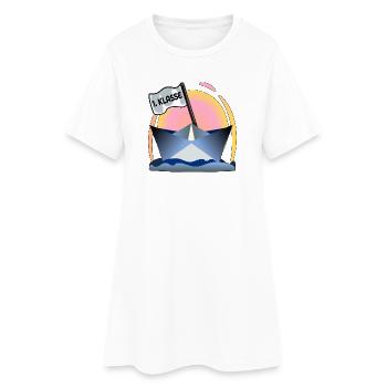 Einschulung Schulanfang Papierboot - Frauen T-Shirt-Kleid - Weiß - Vorne