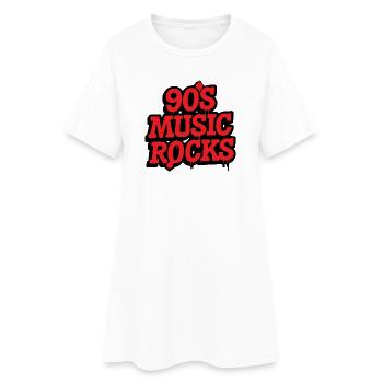 90's Music Rocks - Women’s T-Shirt Dress - white - Front