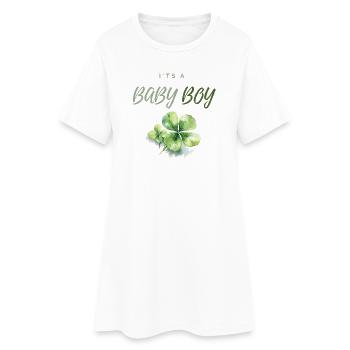 Kleiner Junge - Frauen T-Shirt-Kleid - Weiß - Vorne