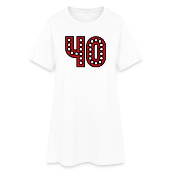 40. 40 ANS. 40e ANNIVERSAIRE. ANNIVERSAIRE 40 ANS. - Robe T-shirt Femme - blanc - Devant