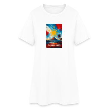 Conception du drapeau du paysage des Philippines - Robe T-shirt Femme - blanc - Devant