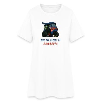Cambodge Tuk-Tuk Racing - Robe T-shirt Femme - blanc - Devant