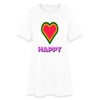 Coeur lumineux avec symbolisme du bonheur - Robe T-shirt Femme - blanc - Devant