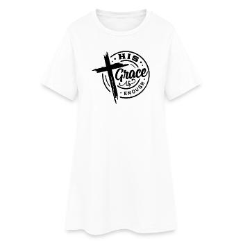 His Grace Is Enough Christian Cross - Women’s T-Shirt Dress - white - Front