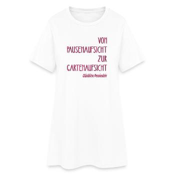 ABSCHIED LEHRERIN - GLÜCKLICHE PENSIONÄRIN - Frauen T-Shirt-Kleid - Weiß - Vorne