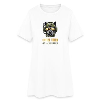 Terrier écossais en mission - Militaire - Robe T-shirt Femme - blanc - Devant