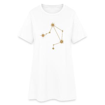 Star Constellation Libra Zodiac Birth Sign Golden - Women’s T-Shirt Dress - white - Front