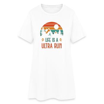 La vie est une course ultra - Robe T-shirt Femme - blanc - Devant