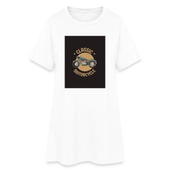 Klassische Vintage Motorrad Illustration - Frauen T-Shirt-Kleid - Weiß - Vorne