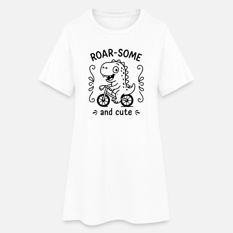 Roarsome - Women’s T-Shirt Dress - white