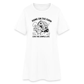 AccueilFerme - Robe T-shirt Femme - blanc - Devant