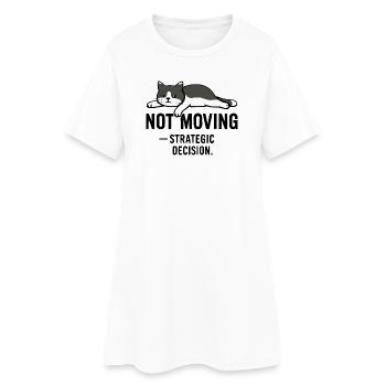 T-shirt Lazy cat – Not moving - Robe T-shirt Femme - blanc - Devant