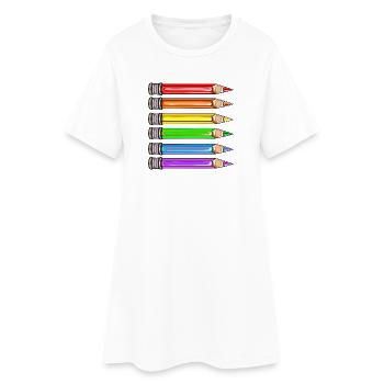DRAPEAU ARC-EN-CIEL DE LA FIERTÉ - Robe T-shirt Femme - blanc - Devant