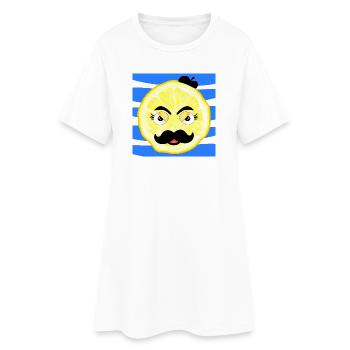 Papa Schnurrbart - Vater Bart - Frauen T-Shirt-Kleid - Weiß - Vorne