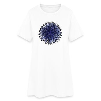 Blaue Distelblume - Frauen T-Shirt-Kleid - Weiß - Vorne