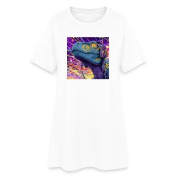Raptor Rave - Frauen T-Shirt-Kleid - Weiß - Vorne